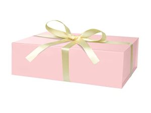 DaiUni Pink Gift Box 10.5 "X7.1" X3.15 "مع شريط وغطاء مغناطيسي للهدايا