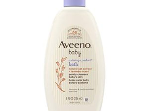 سائل استحمام وغسيل Aveeno Baby المهدئ برائحة اللافندر والفانيليا المهدئة ومستخلص الشوفان الطبيعي ، تركيبة خالية من مسببات الحساسية وخالية من الدموع ، خالية من البارابين والفثالات والصابون ، 8 مل. أوقية