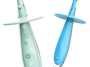 Lila Toddler Toothbrush ، فرشاة أسنان لتدريب الأطفال من السيليكون ، عبوتان ، شعيرات شديدة النعومة / قوية للرضع ، تصميم مضاد للتشنج / السقوط ، سيليكون بدرجة طعام 100٪ ، BPA / PVC ، عدد للجنسين (عبوة من 1)