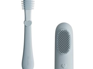 Moonkie Baby Finger Toothbrush مجموعة منظف اللسان لمدة 3 أشهر + ، 2 قطعة (كلاود)