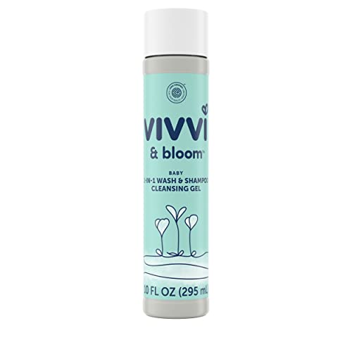 VIVVI & BLOOM Gentle 2-in-1 Baby Wash & Shampoo Cleansing Gel ، يترك البشرة الحساسة تشعر بالصحة والترطيب ، خالية من الدموع ، تركيبة خالية من الكبريتات والبارابين والأصباغ ، 10 مل. أوز VIVVI & BLOOM Gentle 2-in-1 Baby Wash & Shampoo Cleansing Gel ، يترك البشرة الحساسة تشعر بالصحة والترطيب ، خالية من الدموع ، تركيبة خالية من الكبريتات والبارابين والأصباغ ، 10 مل. أوز
