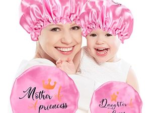 Mommy and Me طقم بونيه ساتان بونيه للشعر للنوم - بونيه حريري للسيدات