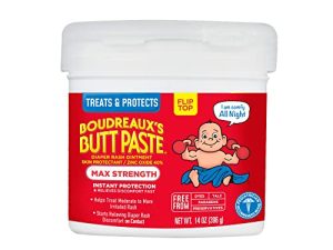 كريم Boudreaux's Butt Paste ذو القوة القصوى للطفح الجلدي ، مرهم للأطفال ، 14 أونصة Flip-Top Jar