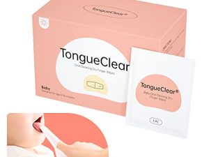 مناديل مبللة جافة للأطفال الصغار والرضع من Tongueclear ، مناديل مبللة للأسنان واللثة 0-36 شهرًا ، منظف لسان مطور للرضع وحديثي الولادة ، 60 قطعة