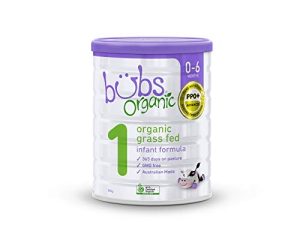 تركيبة Bubs للرضع التي يتم تغذيتها على العشب العضوي ، المرحلة 1 ، الرضع 0-6 أشهر ، مصنوعة من الحليب العضوي غير المعدّل وراثيًا ، 28.2 أونصة
