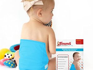 موسع حفاضات BABY BLOWOUT BLOCKER - أزرق ، مقاس 1: 13-18 بوصة للخصر | تمديد حفاضات قابلة للغسل وإعادة الاستخدام للحفاضات والقماش للاستعمال مرة واحدة | غطاء حفاضات مانع للتسرب لالتقاط انفجار الحفاضات