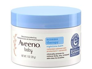 بلسم مرطب ليلي لعلاج الإكزيما من Aveeno Baby ، دقيق الشوفان الغرواني والسيراميد ، يلطف ويخفف من جفاف الجلد والحكة من الأكزيما ، لا يسبب الحساسية ، خالٍ من العطور ، حجم السفر ، 1 أونصة