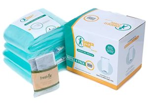 4 عبوات من بطانات إعادة تعبئة الحفاضات - متوافقة مع سطل Dekor CLASSIC بالحجم العادي - بطانات سطل للحفاضات للاستعمال مرة واحدة تحمل ما يصل إلى 2000 حفاض - عبوات معطرة للأطفال مع أكياس لإزالة رائحة الفحم من الخيزران