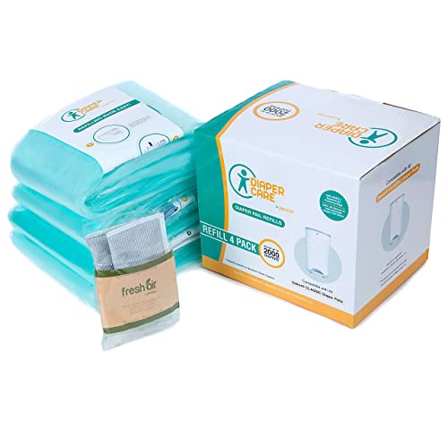 4 عبوات من بطانات إعادة تعبئة الحفاضات - متوافقة مع سطل Dekor CLASSIC بالحجم العادي - بطانات سطل للحفاضات للاستعمال مرة واحدة تحمل ما يصل إلى 2000 حفاض - عبوات معطرة للأطفال مع أكياس لإزالة رائحة الفحم من الخيزران 4 عبوات من بطانات إعادة تعبئة الحفاضات - متوافقة مع سطل Dekor CLASSIC بالحجم العادي - بطانات سطل للحفاضات للاستعمال مرة واحدة تحمل ما يصل إلى 2000 حفاض - عبوات معطرة للأطفال مع أكياس لإزالة رائحة الفحم من الخيزران