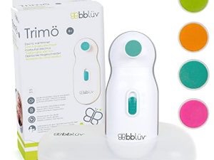 bblüv - Trimö - مقص أظافر كهربائي للأطفال حديثي الولادة حتى الأطفال الصغار (من 0 إلى 12 شهرًا وأكثر) ، مقص أظافر لطيف وهادئ للأظافر وأظافر القدم ، مجموعة Trimo الأصلية (عبوة من 1)