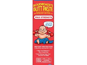 كريم Boudreaux's Butt Paste ذو القوة القصوى للطفح الجلدي ، مرهم للأطفال ، أنبوب سعة 4 أونصة