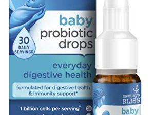 قطرات البروبيوتيك للأطفال من Mommy's Bliss كل يوم - الغازات والإمساك وتخفيف أعراض المغص - حديثي الولادة وما فوق - طبيعي ، بدون نكهة ، 0.34 أونصة سائلة