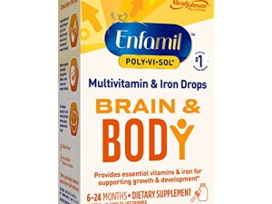 Enfamil Baby Vitamins Enfamil Poly-Vi-Sol 8 قطرات الفيتامينات المتعددة ومكملات الحديد للرضع والأطفال الصغار ، تدعم النمو والتطور ، زجاجة قطارة 50 مل