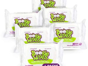 مناديل مبللة للأطفال غير معطرة من Boogie Wipes ، مناديل مبللة للوجه واليدين والجسم والأنف ، مصنوعة من فيتامين E والصبار والبابونج ومحلول ملحي طبيعي ، 180 قطعة