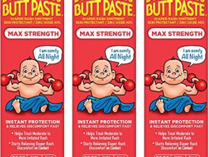 كريم Boudreaux's Butt Paste للحد الأقصى من قوة طفح الحفاض ، مرهم للأطفال ، أنبوب 4 أونصة ، 3 عبوات